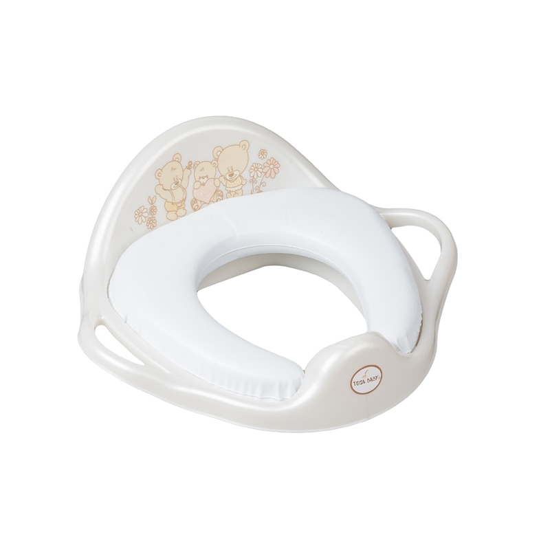 Reductor cu pernita pentru toaleta Tega Baby Bear 020-118, Alb