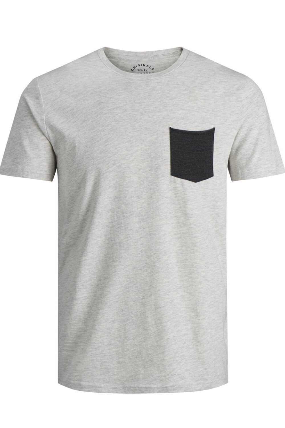 Tricou gri dechis melange, Jack&Jones, Insight, Gri deschis melange