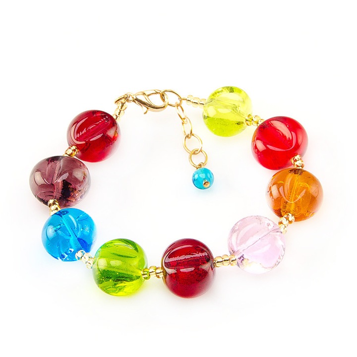 Bratara pentru femei, din sticla de Murano, Cristine, multicolor