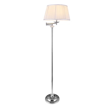 Lampadar HT167498, lux.pro, 158 cm, 1 x E27, max. 60W, textil/metal/cristalartificial, alb Lampadar HT167498, lux.pro, 158 cm, 1 x E27, max. 60W, textil/metal/cristalartificial, alb