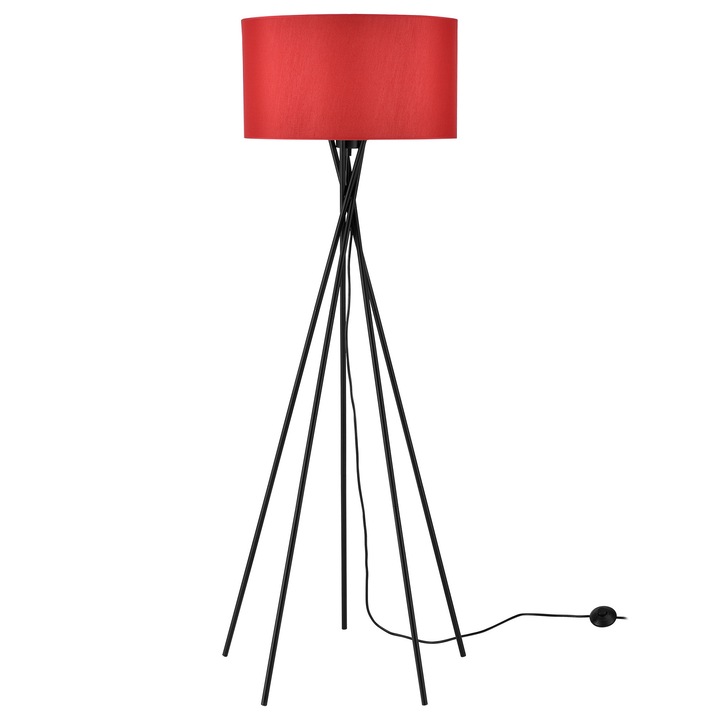 Lampa de podea Red Mikado, lux.pro, 155 cm, 1 x E 27, 60W, textil/metal, rosu/negru