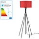 Lampa de podea Red Mikado, lux.pro, 155 cm, 1 x E 27, 60W, textil/metal, rosu/negru