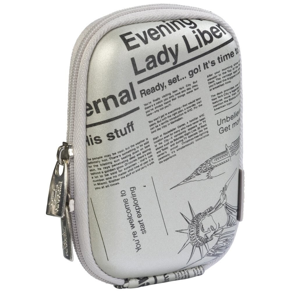 Husa foto RivaCase 7103 (PU), Silver Newspaper