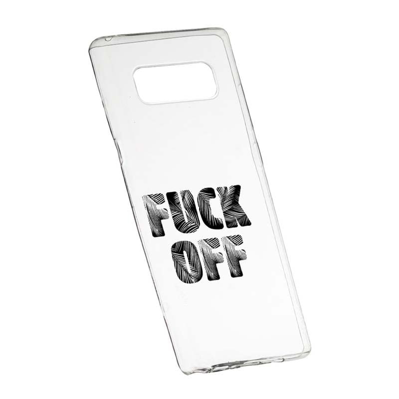 Husa Silicon, Transparent, Slim, Fu**Off, 139, Samsung Galaxy Note 8