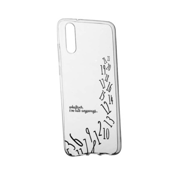 Husa Silicon, Transparent, Slim, Whatever I'm Late, 141, Huawei P20 Plus Husa Silicon, Transparent, Slim, Whatever I'm Late, 141, Huawei P20 Plus