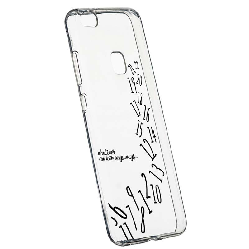 Husa Silicon, Transparent, Slim, Whatever I'm Late, 141, Huawei P10 LITE