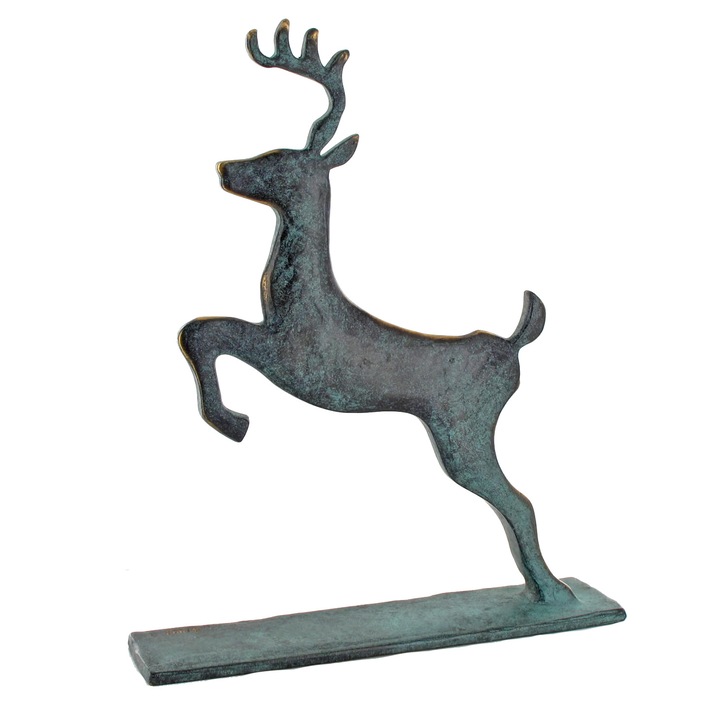 Пластика "Deer", Масивен патиниран бронз, 29см