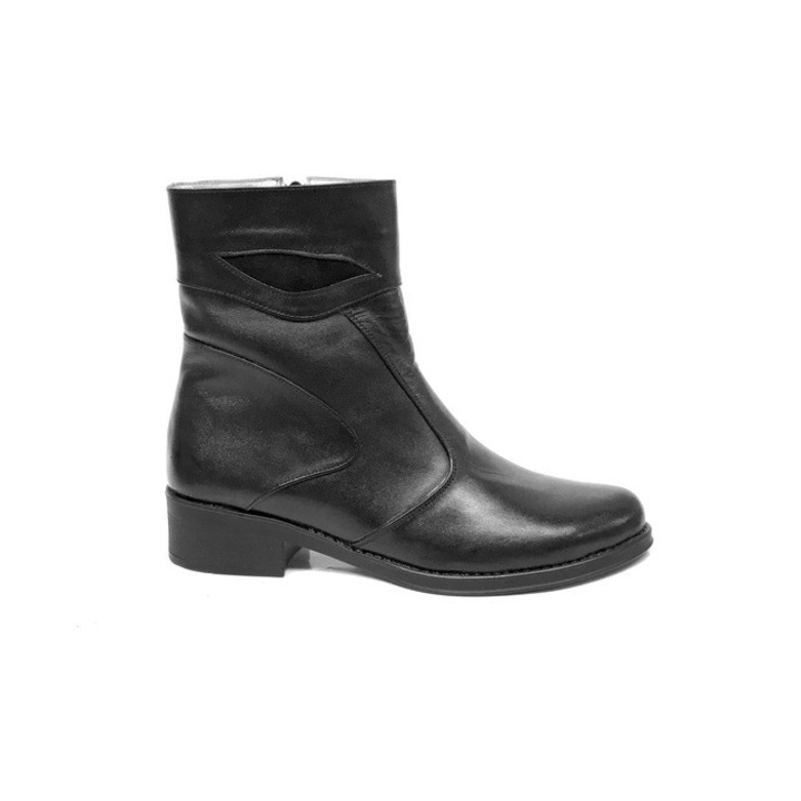 Ghete dama 55, Negre, Piele Naturala