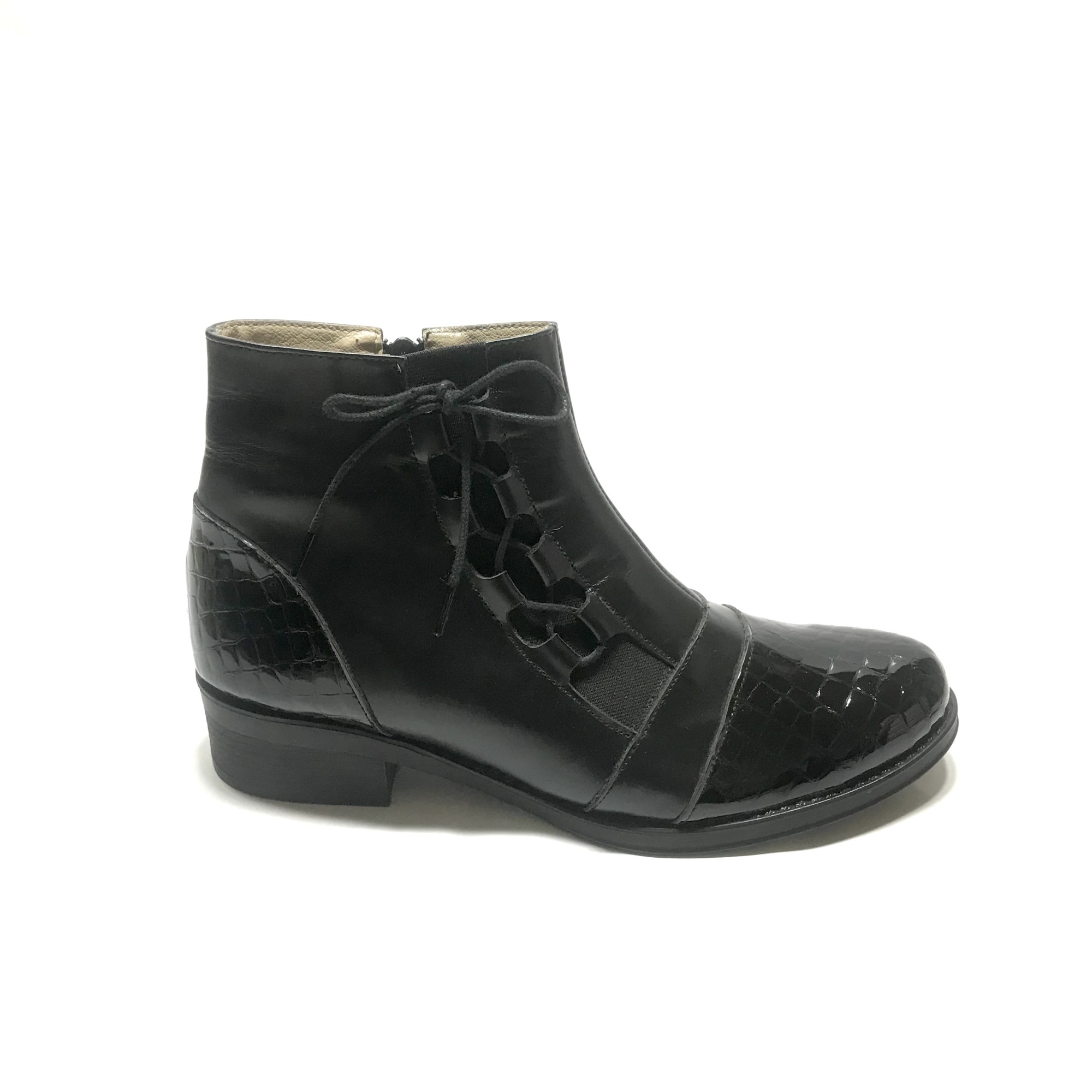 Ghete dama 01, Negre, Piele Naturala