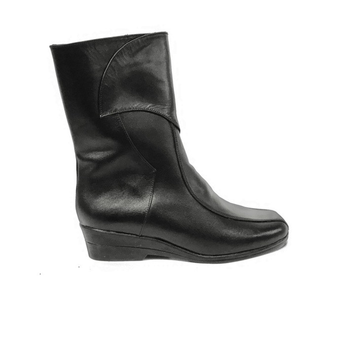 Ghete dama 581, Negre, piele Naturala