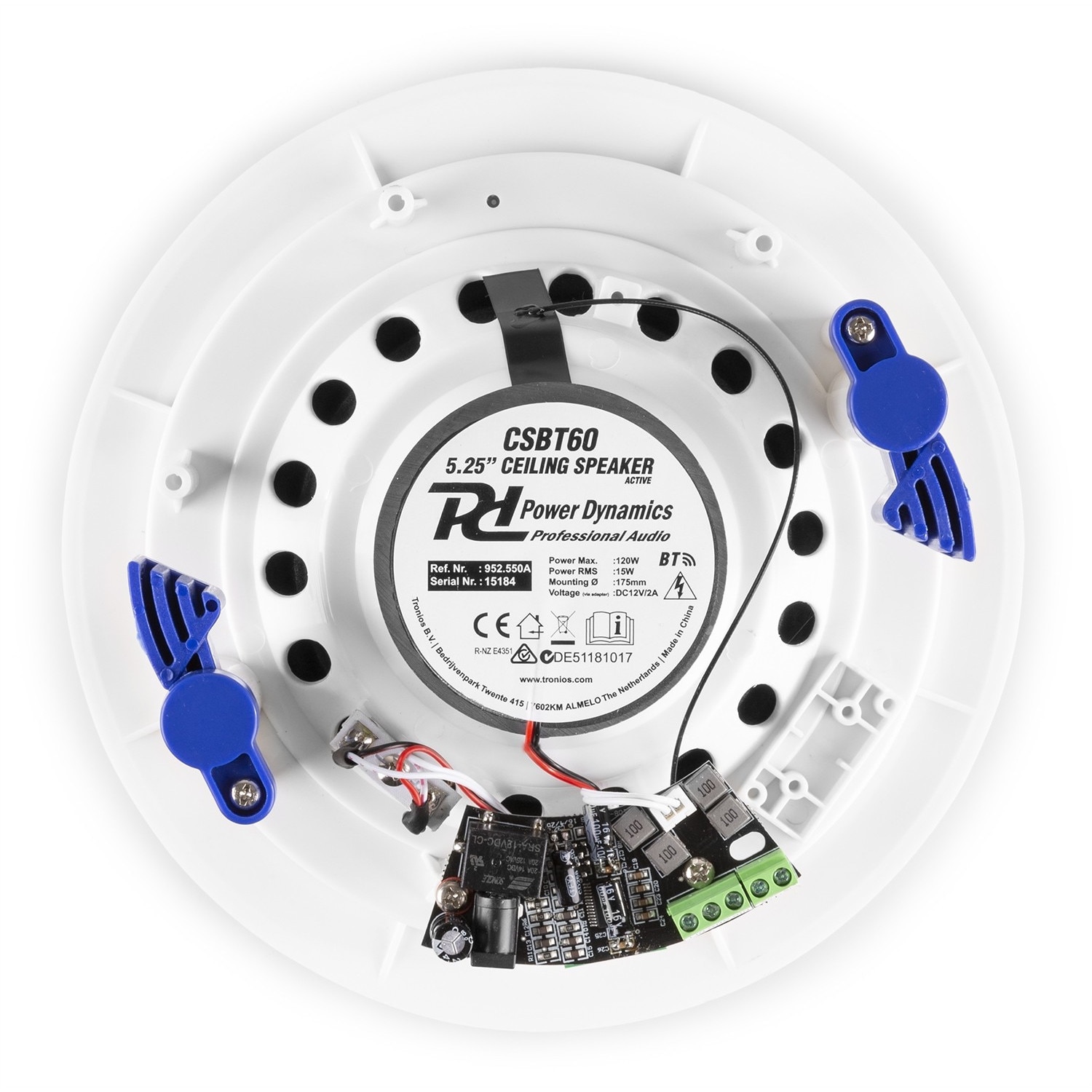 Set difuzoare de tavan amplificate, Bluetooth, 5.25", 30W RMS, 8ohm, Power Dynamics CSBT60