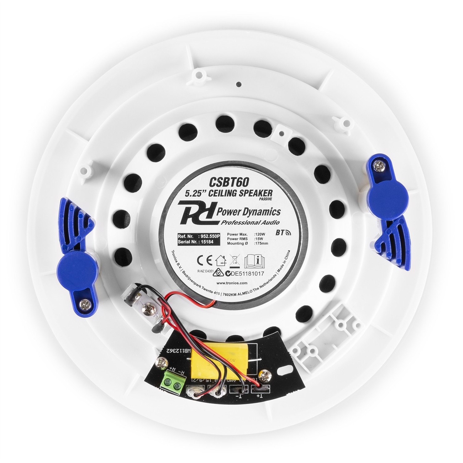 Set difuzoare de tavan amplificate, Bluetooth, 5.25", 30W RMS, 8ohm, Power Dynamics CSBT60