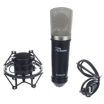 Microfon cu diafragma mare pentru studio - t.bone SC 450 USB Microfon cu diafragma mare pentru studio - t.bone SC 450 USB