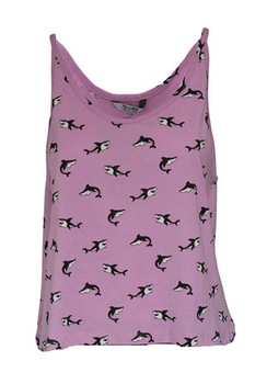 Top imprimeu marin, de dama, Pull & Bear, Mov, Mov, L Top imprimeu marin, de dama, Pull & Bear, Mov, Mov, L