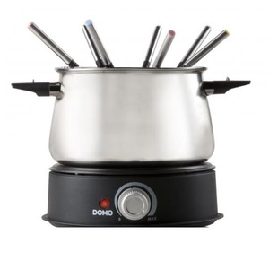 Set fondue electric DOMO DO706F ,1500 W, termostat reglabil , 1,4 litri ,Inox/Negru
