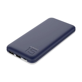 Baterie externa Puridea S2, 2xUSB, Curent Maxim 3 A, Capacitate 10000 mAh, Albastru&Alb Baterie externa Puridea S2, 2xUSB, Curent Maxim 3 A, Capacitate 10000 mAh, Albastru&Alb