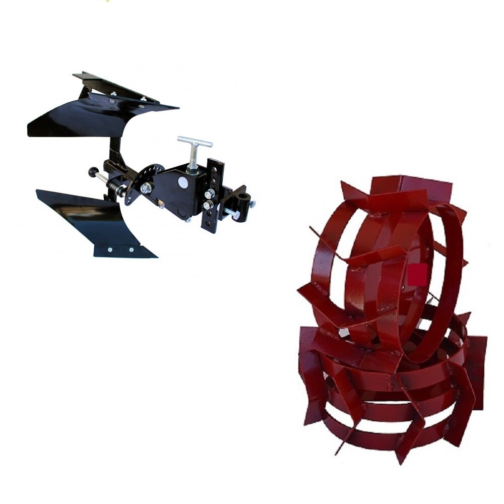 Set de arat BSR roti metalice 400mm cu plug reversibil pentru motocultor