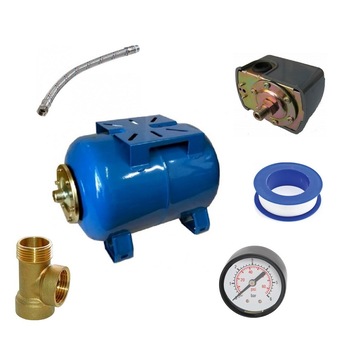 Kit asamblare hidrofor BSR rezervor,presostat cu filet,manometru,furtun 30cm,racord 3 cai,banda teflon Kit asamblare hidrofor BSR rezervor,presostat cu filet,manometru,furtun 30cm,racord 3 cai,banda teflon