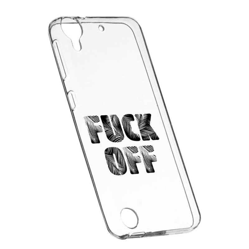 Husa Silicon, Transparent, Slim, Fu**Off, 139, HTC Desire 825