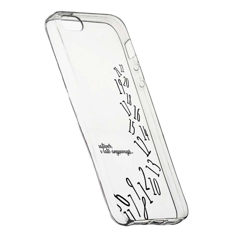 Husa Silicon, Transparent, Slim, Whatever I'm Late, 141, Apple iPhone 5 / 5S / SE