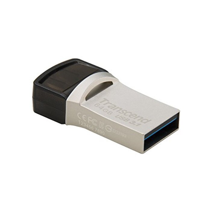 Memorie USB Flashdrive Transcend, 64GB, JetFlash 890, Silver Plating, USB 3.1