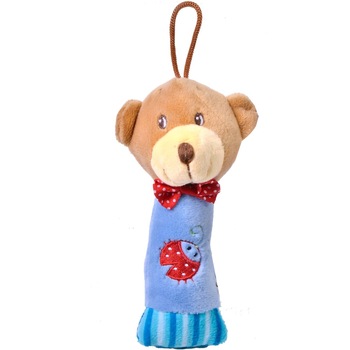 Papusa zornaitoare pentru copii, Agatatoare inclusa, 20 CM, Albastru Papusa zornaitoare pentru copii, Agatatoare inclusa, 20 CM, Albastru