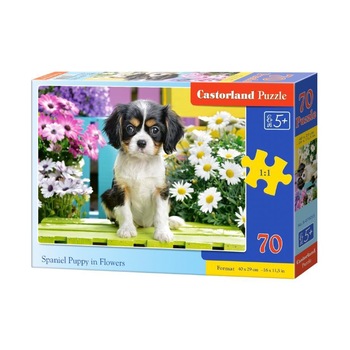 Puzzle cu 70 de piese Catelus Spaniel 70053, Castorland Puzzle cu 70 de piese Catelus Spaniel 70053, Castorland