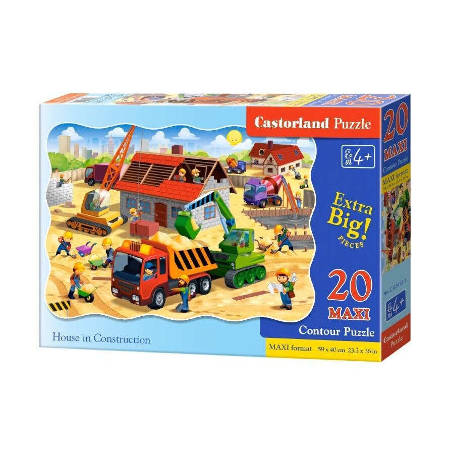 Puzzle pentru podea cu 20 piese Maxi Casa in constructie 2412, Castorland
