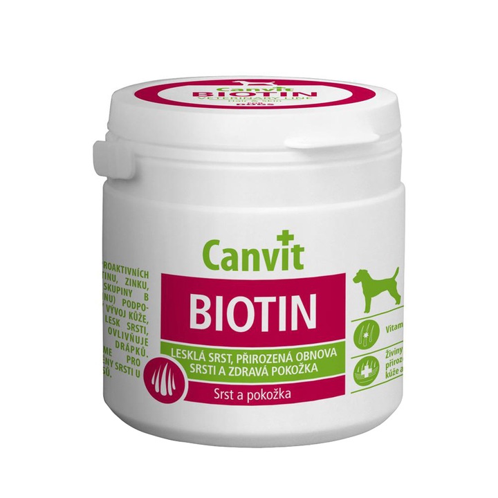Supliment nutritiv pentru caini Canvit Biotin, 100g