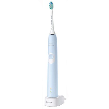 Periuta electrica sonica Philips Sonicare ProtectiveClean HX6803/04, 62000 miscari/minut, 1 mod de curatare, 2 intensitati, senzor presiune, functie BrushSync, 1 cap de periere, Albastru deschis Periuta electrica sonica Philips Sonicare ProtectiveClean HX6803/04, 62000 miscari/minut, 1 mod de curatare, 2 intensitati, senzor presiune, functie BrushSync, 1 cap de periere, Albastru deschis