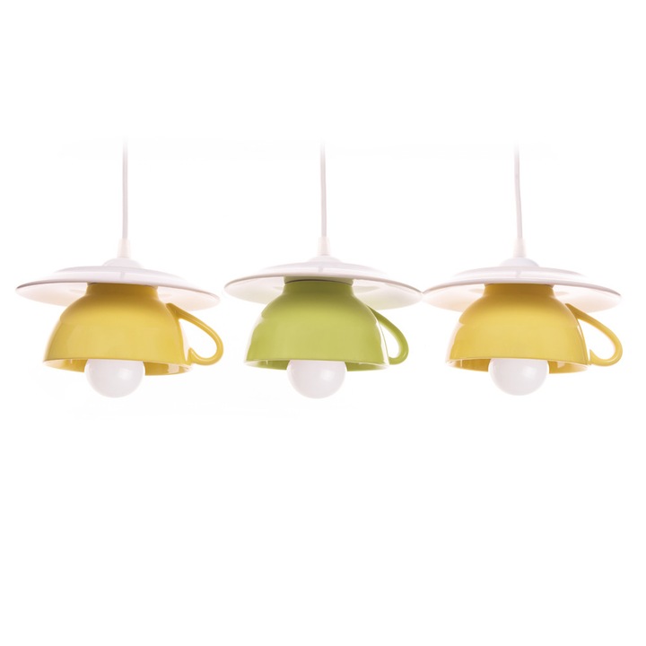 Lustra "Afternoon tea" triple crazy light mix, yellow-green-yellow
