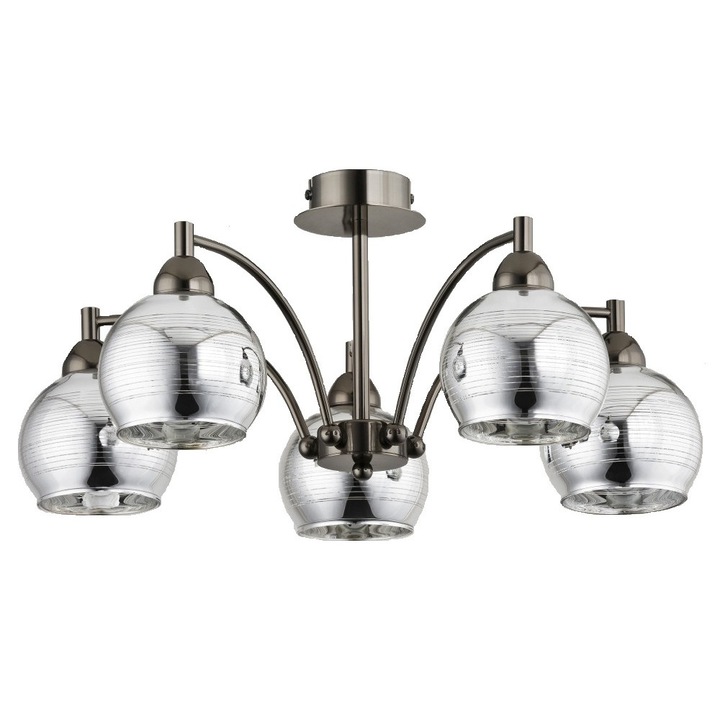 Lustra AF Galaxy cu suport metalic si abajur din sticla 5 brate dulie E27 x max 60W