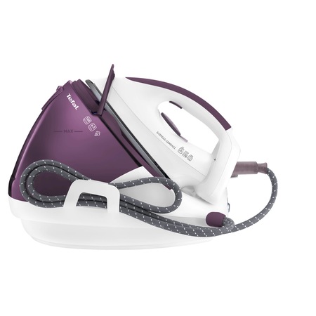 Statie de calcat Tefal Express Compact GV7093, Talpa Ultragliss Diffusion, 2200 W, 1.6 l, 6.5 bar, 100g/min,1,8m, Alb/Violet