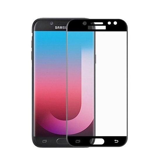 Folie Galaxy J7 2017 din sticla curbata 5D (acopera tot ecranul Full Cover), Neagra (Rebnik)