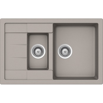 Chiuveta granit Schock Manhattan D-150S Beton Cristalite 780 x 500 mm, adancime cuva 200 mm, reversibila, montare pe blat Chiuveta granit Schock Manhattan D-150S Beton Cristalite 780 x 500 mm, adancime cuva 200 mm, reversibila, montare pe blat