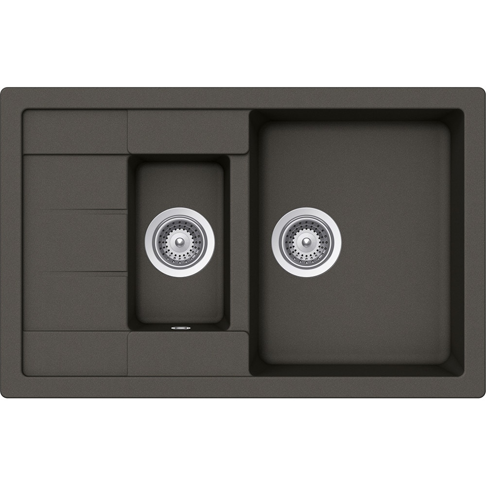 Chiuveta granit Schock Manhattan D-150S Asphalt Cristalite 780 x 500 mm, adancime cuva 200 mm, reversibila, montare pe blat