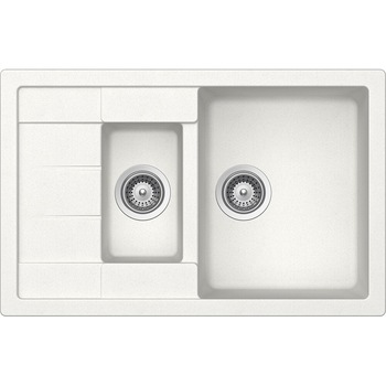 Chiuveta granit Schock Manhattan D-150S Alpina Cristalite 780 x 500 mm, adancime cuva 200 mm, reversibila, montare pe blat Chiuveta granit Schock Manhattan D-150S Alpina Cristalite 780 x 500 mm, adancime cuva 200 mm, reversibila, montare pe blat