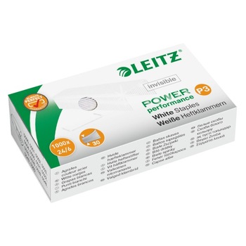 Capse Leitz 24/6 albe, 1000 buc/cutie Capse Leitz 24/6 albe, 1000 buc/cutie