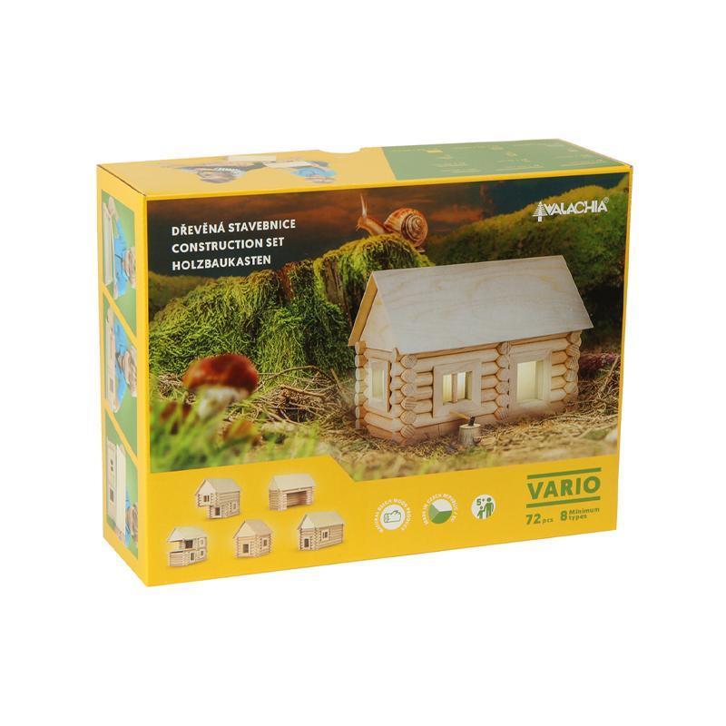 Set constructie arhitectura Vario, 72 piese din lemn, Walachia