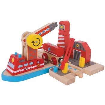 Accesorii sine BigJigs din lemn - Platforma pompierilor Accesorii sine BigJigs din lemn - Platforma pompierilor