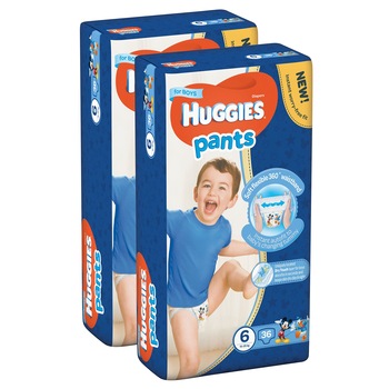 Pachet 2 x Scutece chilotel Huggies Pants Mega Pack 6, 36 buc, Boy, 2x36 buc, 15-25 kg, 72 buc