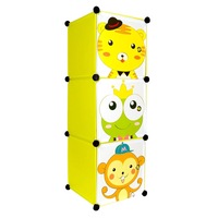 Raft cu 3 sertare pentru copii, 111 x 37 x 37 cm, model animalute