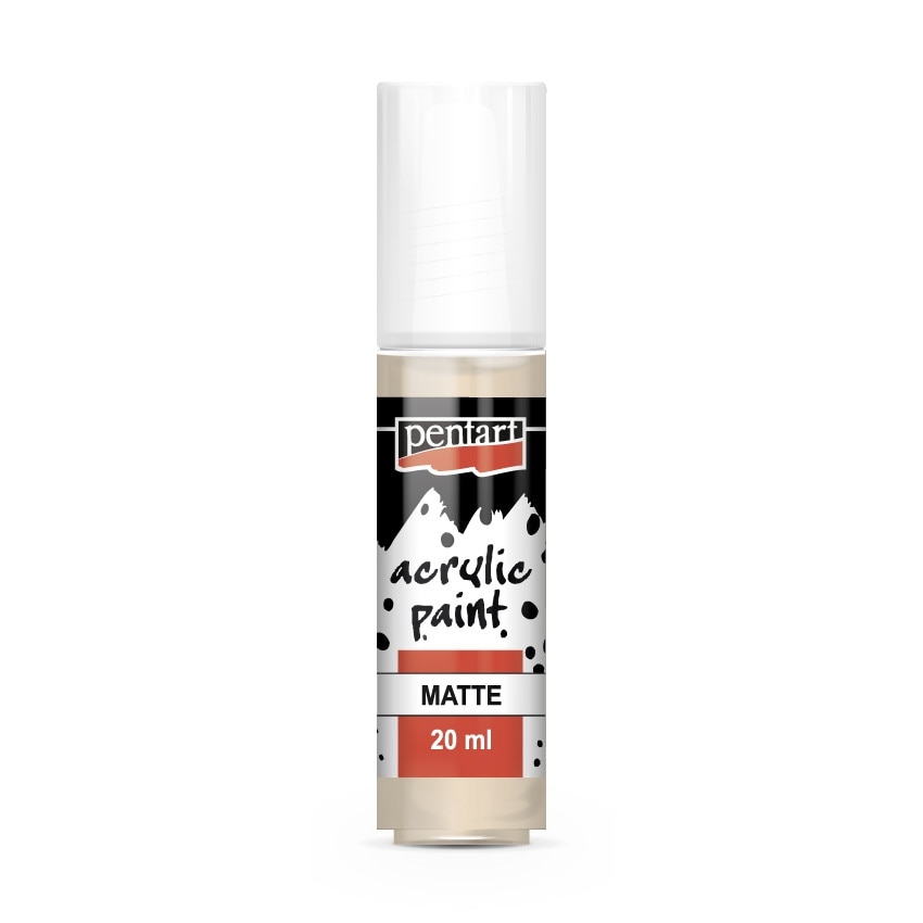 Vopsea acrilica mata pe baza de apa Pentart - bej, 20 ml