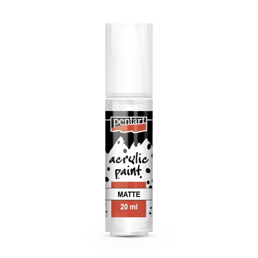 Vopsea acrilica mata pe baza de apa Pentart - alb, 20 ml