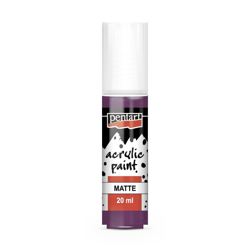 Vopsea acrilica mata pe baza de apa Pentart - violet inchis, 20 ml