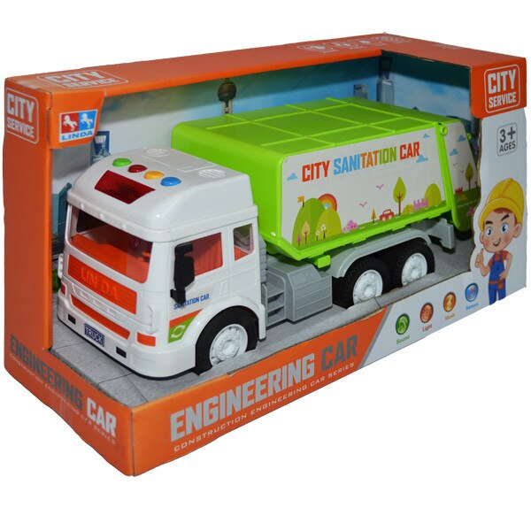 Masina salubrizare cu sunete si lumini 30 cm , Robentoys