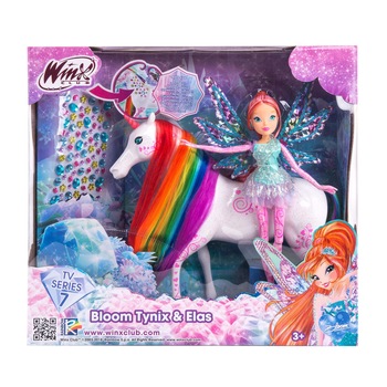 Papusa Winx, Zana Bloom Tynix si unicornul Elas Papusa Winx, Zana Bloom Tynix si unicornul Elas