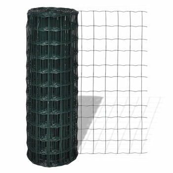 Plasa de gard din otel, vidaXL, Verde, 10 x 1.0 m cu ochiuri 76 x 63 mm Plasa de gard din otel, vidaXL, Verde, 10 x 1.0 m cu ochiuri 76 x 63 mm