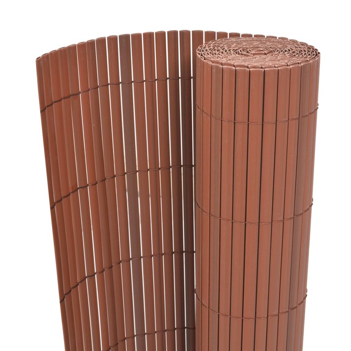 Ограда vidaXL, 90 x 300 cm, 3.25 kg, ПВЦ, Кафяв
