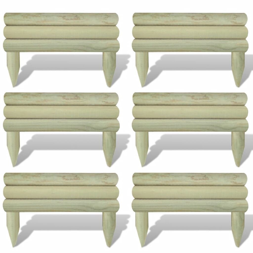 Set de 6 panouri de gard din lemn, vidaXL, Maro, 60 cm